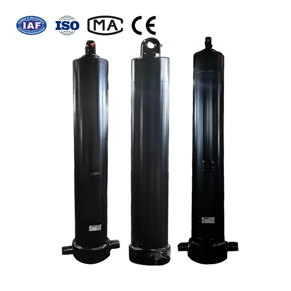 3-Stage Pin-to-Pin Telescopic Hydraulic Cylinder for Dump Bodies 3-Stage Pin-to-Pin Telescopic Hydraulic Cylinder for Dump Bodies