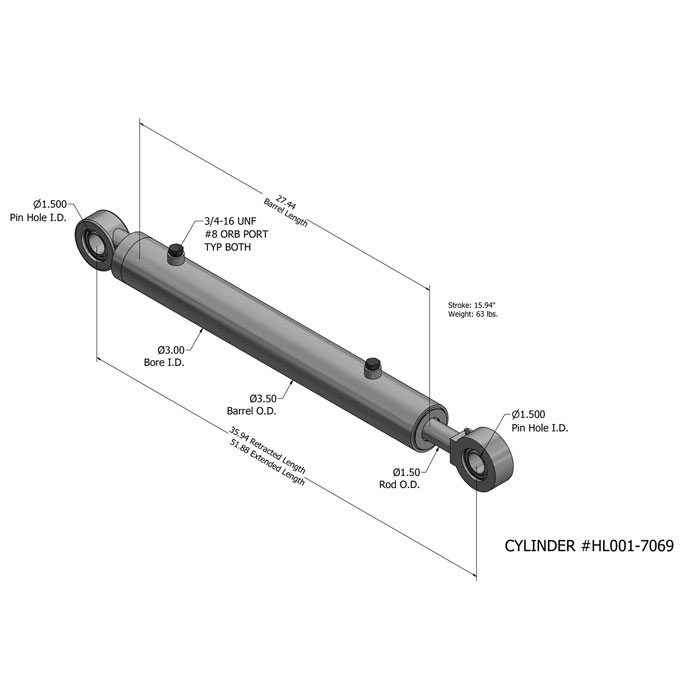 Heil Python LiftReach Cylinder